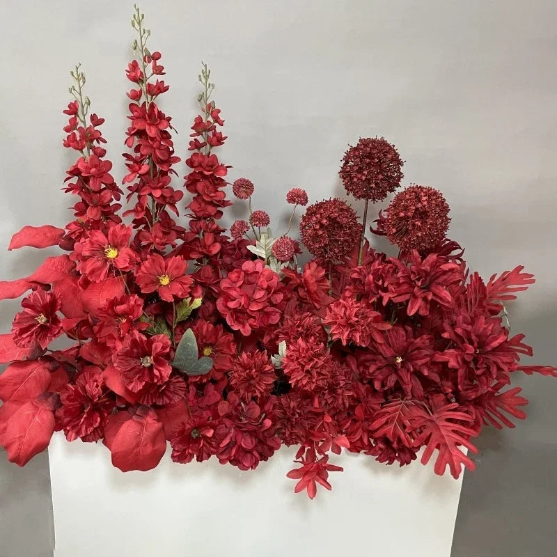 Simulation Wedding Silk Flower Earth Row Flower High Flower Stage Wedding Road Huide Event Party Layout Floor Flower Arrangement
