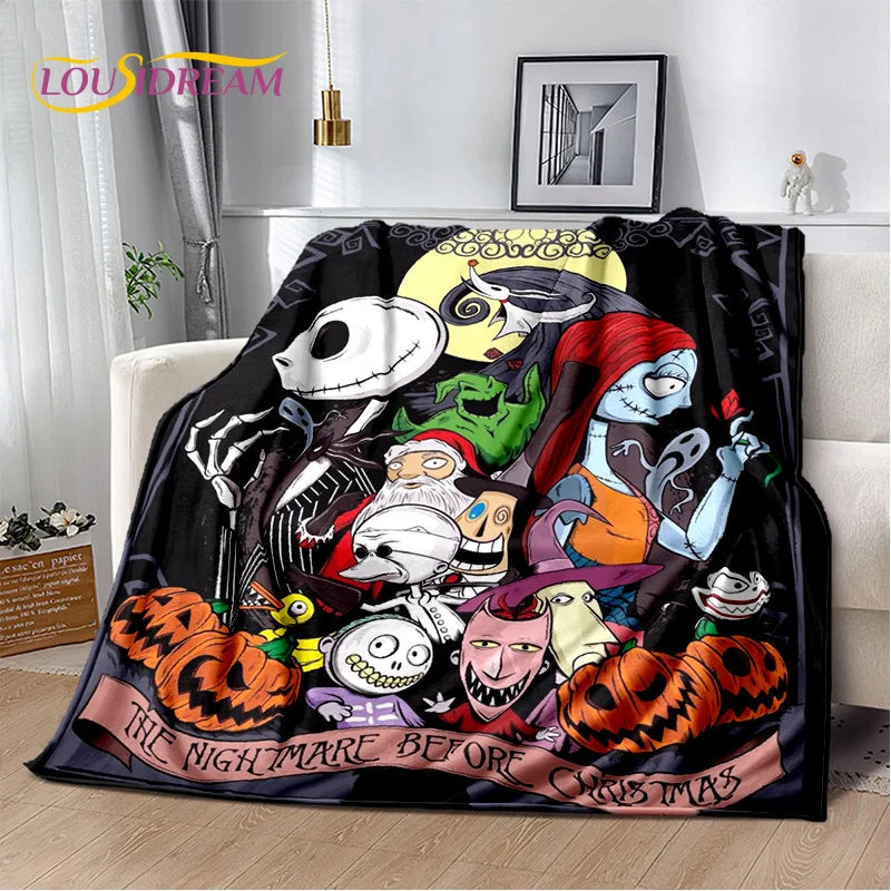 The Nightmare Before Christmas Jack Cartoon Blanket,Flannel Soft Throw Blanket for Home Bedroom Bed Sofa Picnic Office Kid Gift