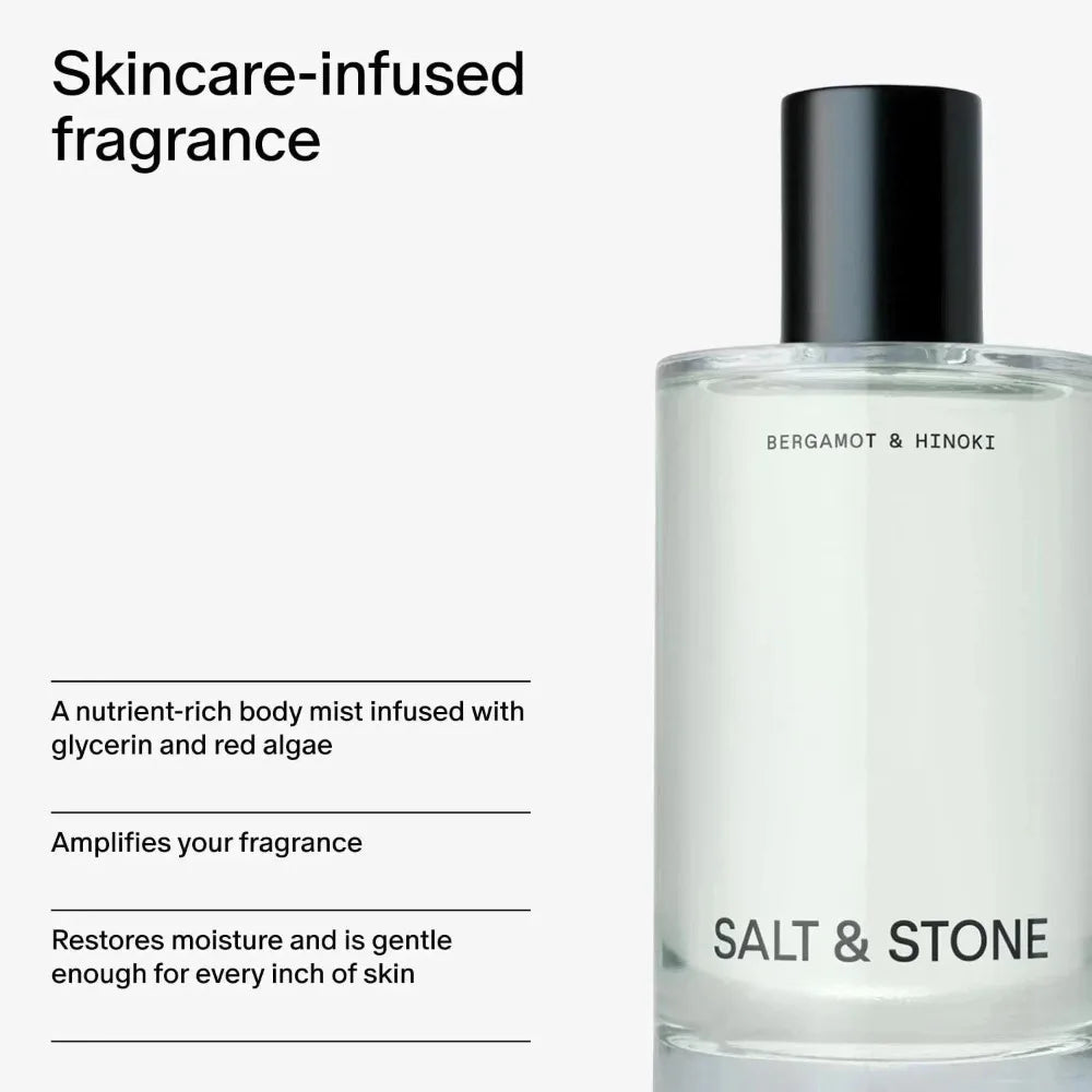 Salt & Stone Bergamot & Hinoki Body Mist Unisex Hair & Body Spray Hydrating Skincare Infused Fragrance Vegan Cruelty Free 3.4 fl oz