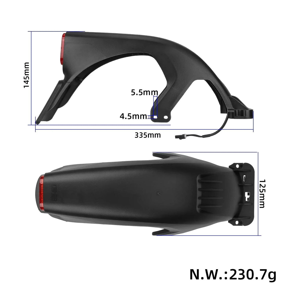 Electric Scooter Original Rear Fender Tail Light Kit for Segway Ninebot MAX G3 Rear Wheel Support Plastic Cover Accessories