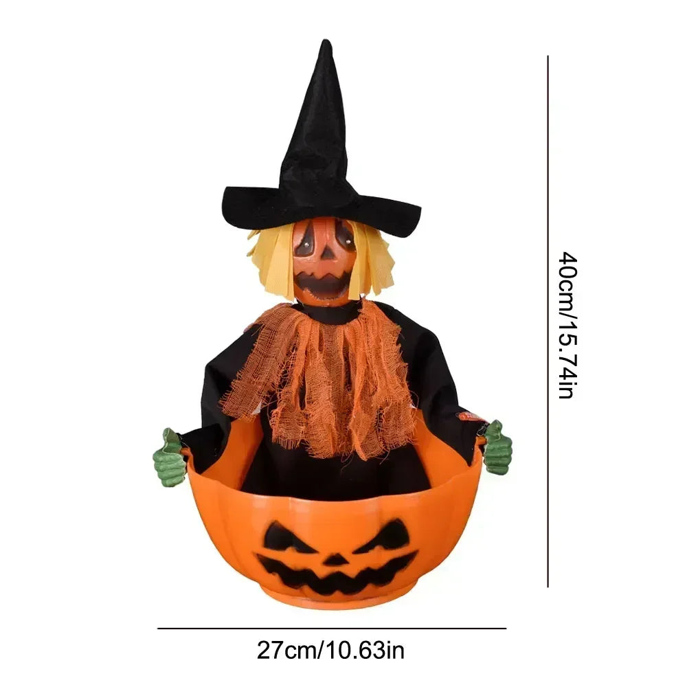 1PC Halloween Hanging Pumpkin Head Decoration with Scary Sounds - Fabric,  for Hanging Decor, Celebrates Halloween, Christmas