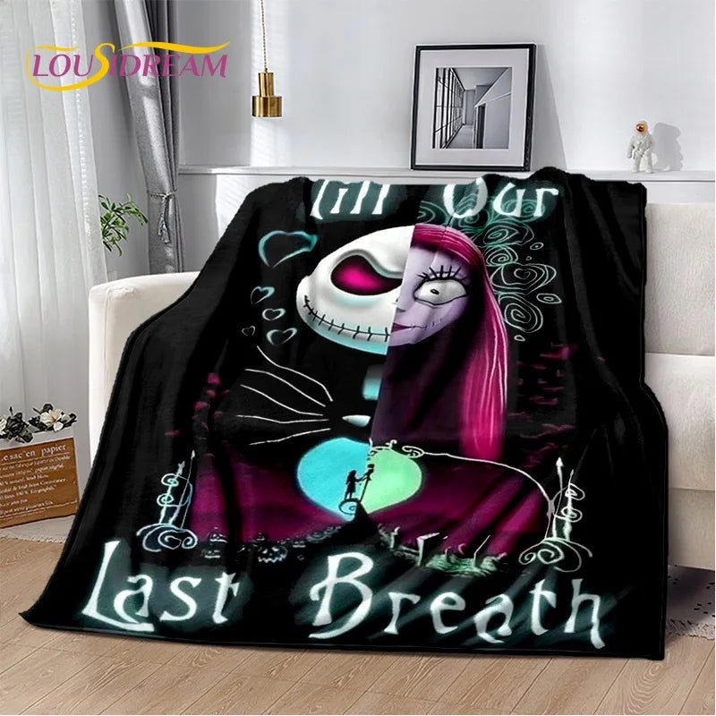 The Nightmare Before Christmas Jack Cartoon Blanket,Flannel Soft Throw Blanket for Home Bedroom Bed Sofa Picnic Office Kid Gift
