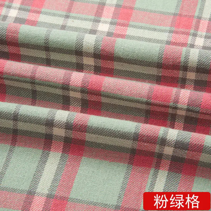 Brushed Plaid Cotton Fabric Soft To The Touch Sold By The Yard Ideal For Clothing Doll Dresses And DIY Sewing Projects.
