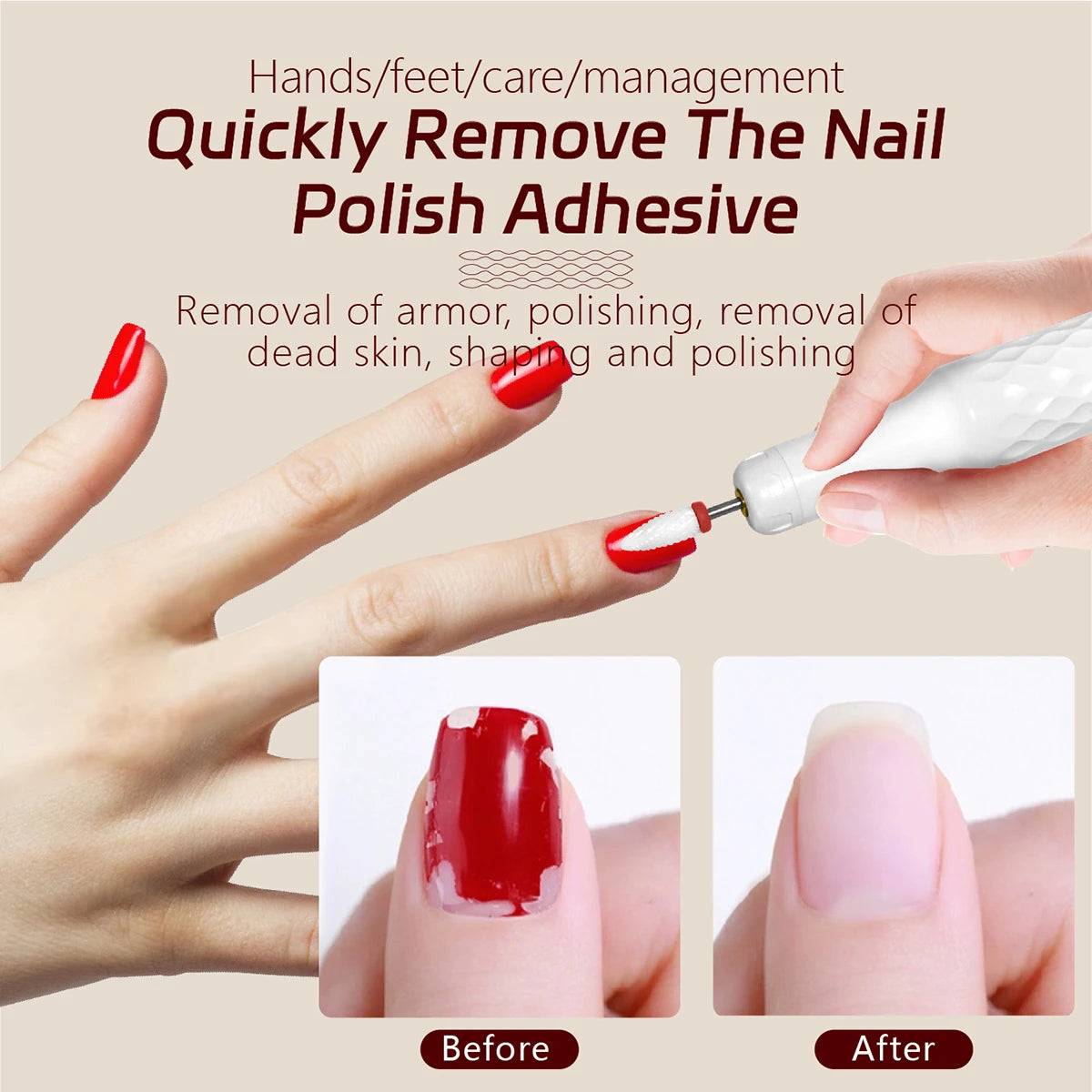 Cloud Prime Nail Drill, Adjustable 20000 RPM Portable Cordless Professional Electric Nail Polish Machine With Nail Clippers, Bits Kit, Manicure Pedicure Polishing Shape Tools For Manicure Salon Christmas And New Year Gifts