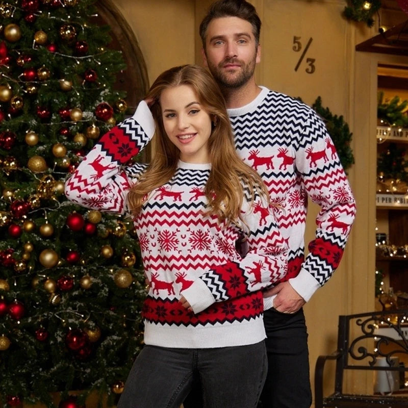 2026 New Women Men Kids Christmas Sweaters Casual Soft Jumpers Warm Thicken Matching Outfits Pullover Knitwear Xmas Family Look