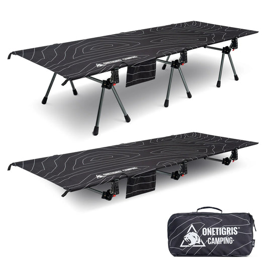 OneTigris Supranubis Camping Cot Ultralight Aluminum Alloy Folding Bed for Hiking Backpacking Travel Car Trips Sleeping Cot