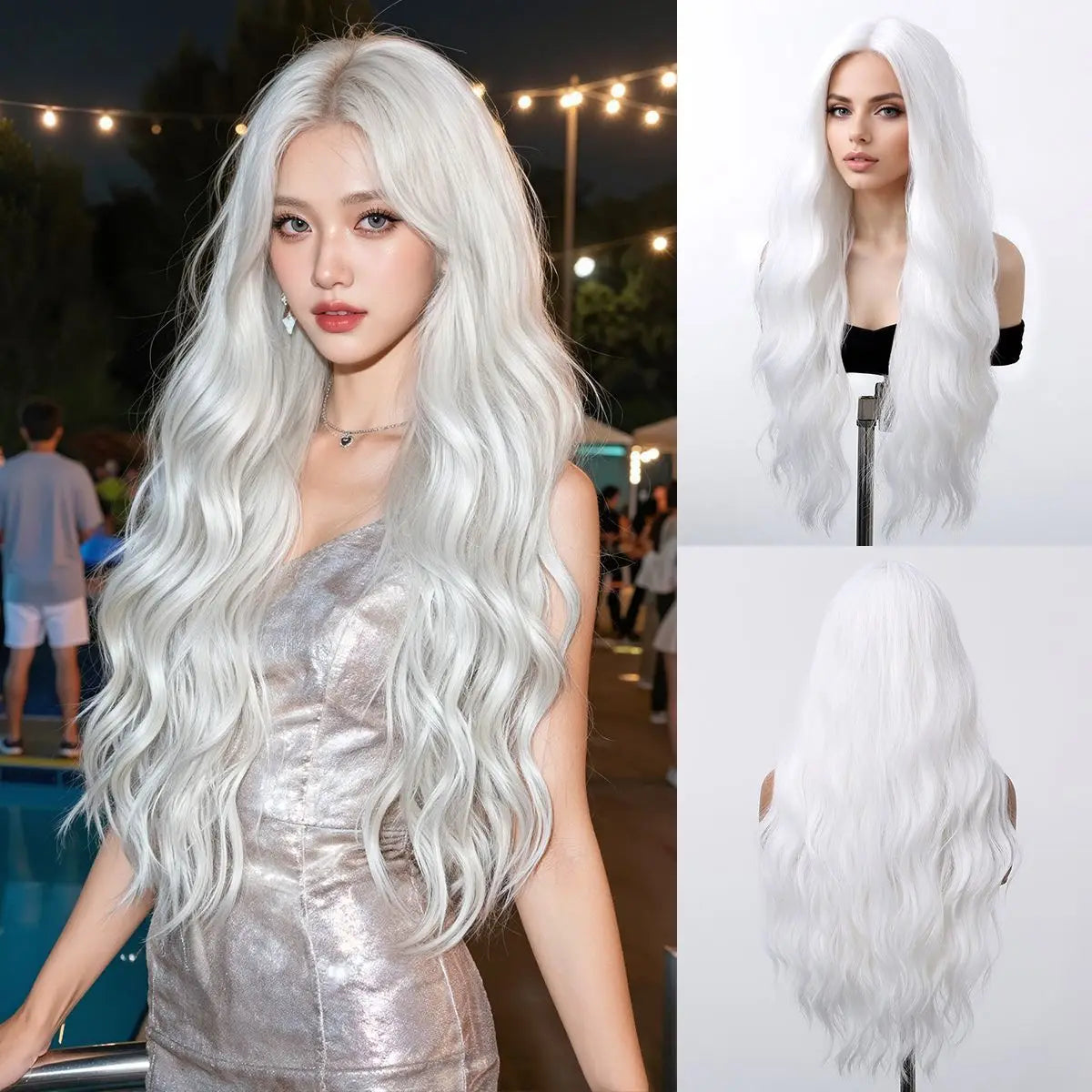 Long Curly Purple Hair Wig Deep Wavy Purple Wig For Fashion Women High Quality Synthetic Wig Party Cosplay Christmas Use 26 Inch