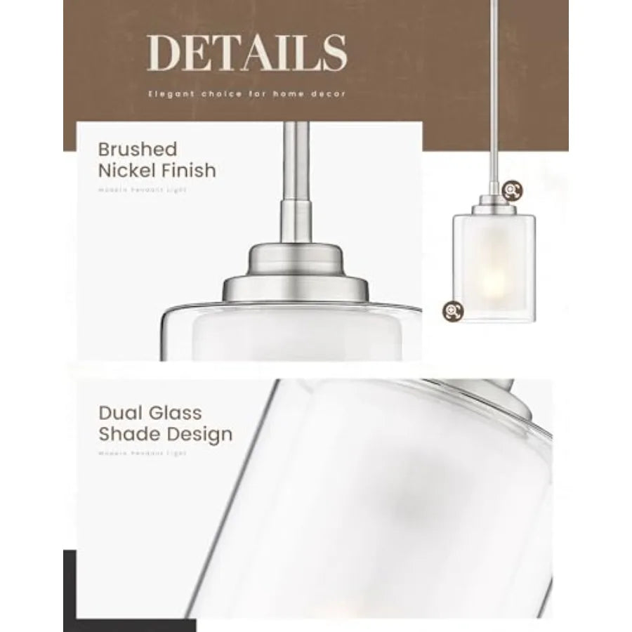 Modern Pendant Light, Modern Pendant Light for Kitchen Island, Hanging Ceiling Light Fixture, Farmhouse Pendant Lighting for Di