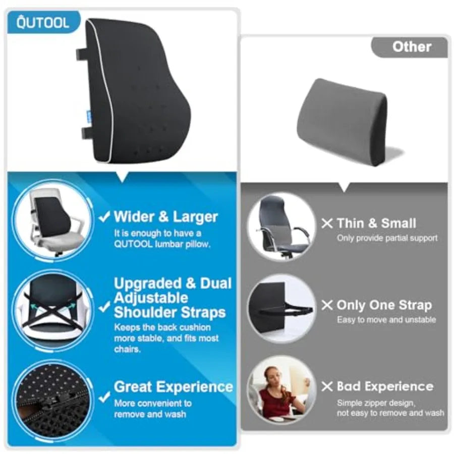 Lumbar Support Pillow for Office Chair, Office Home Essentials, Gifts for Mom, Dad, Back Support Pillow for Car, Chair Cushions