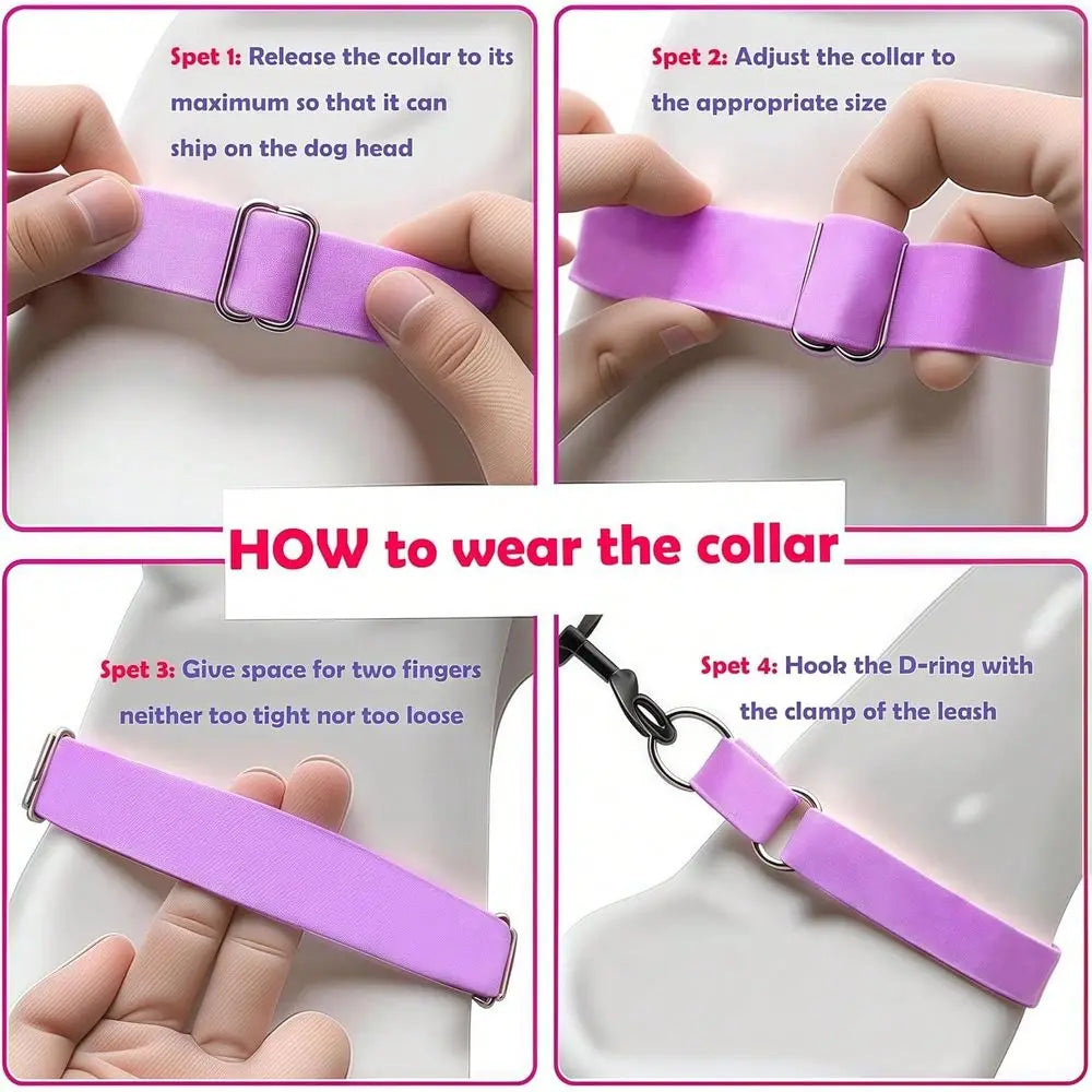 Dog Collar, Adjustable Soft No Pull Training Collar With No, Floral Pattern No Slip Martingale Collars Small Dogs 3 4 Width SFT