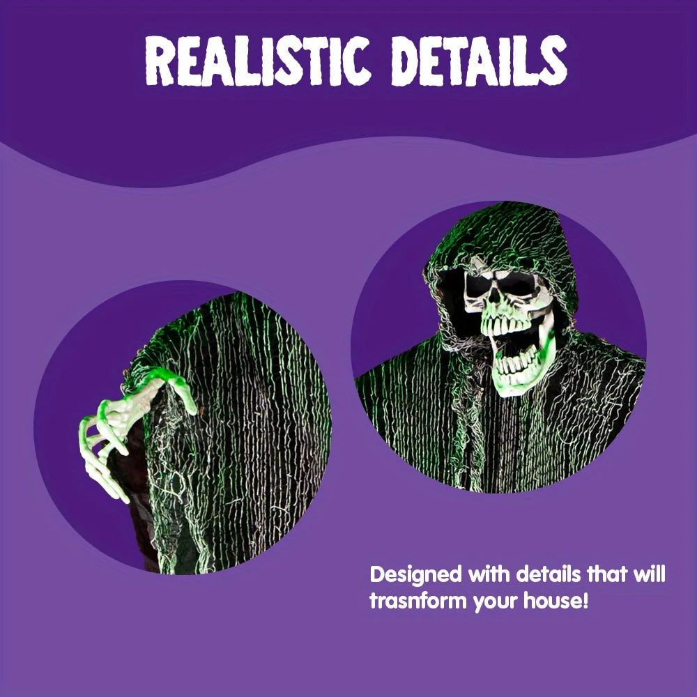 Halloween Hanging Grim Reapers (3 Pack) One 47' and Two 35' Reapers, Skeleton Flying Ghost for Haunted House Prop Decor, Outdoor Indoor Decor