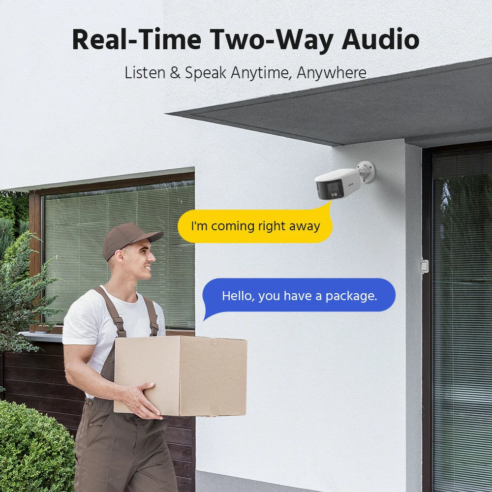 ANNKE 6MP DUO POE Dual Lens 180° Wide View Outdoor Video Camera,6MP AI Human Detect,6MP Security Camera 2 Way Audio CCTV Camera