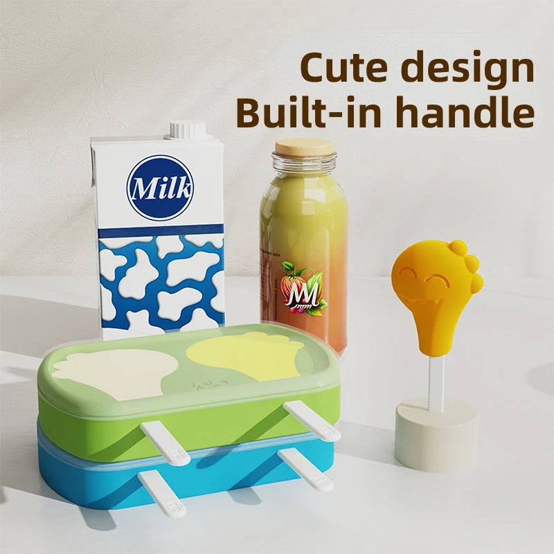 Joie Silicone Popsicle Molds Freeze Pops Cute Cartoon Mold Reusable Ice Pop Mold With Lids Sticks Home Kitchen Tools BPA Free