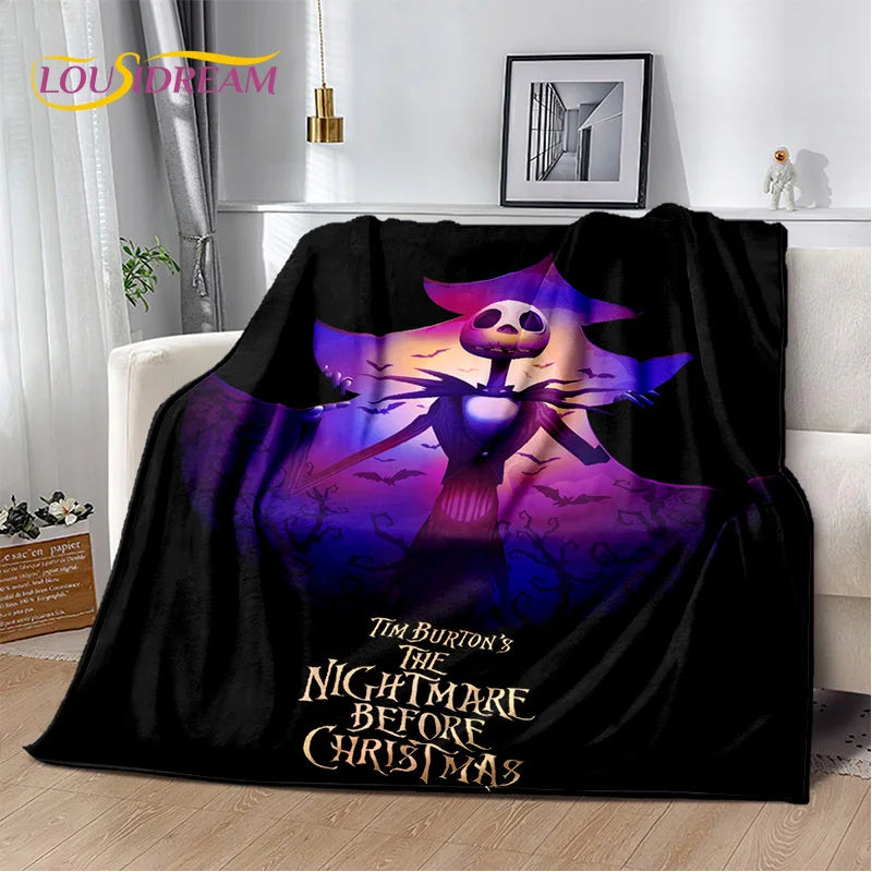 The Nightmare Before Christmas Jack Cartoon Blanket,Flannel Soft Throw Blanket for Home Bedroom Bed Sofa Picnic Office Kid Gift