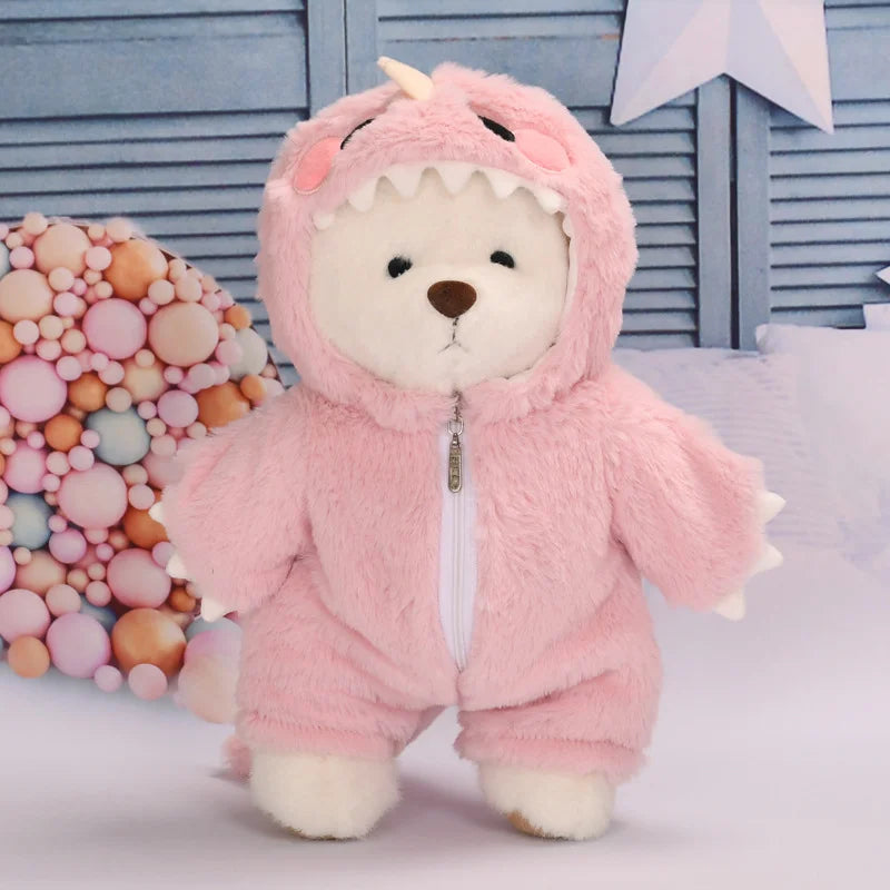 2025 New Model Kawaii 30cm Lena Joint Bear Plush Doll Doll in Teddy Bear One-piece Suit Girl Birthday Gift Christmas Gift