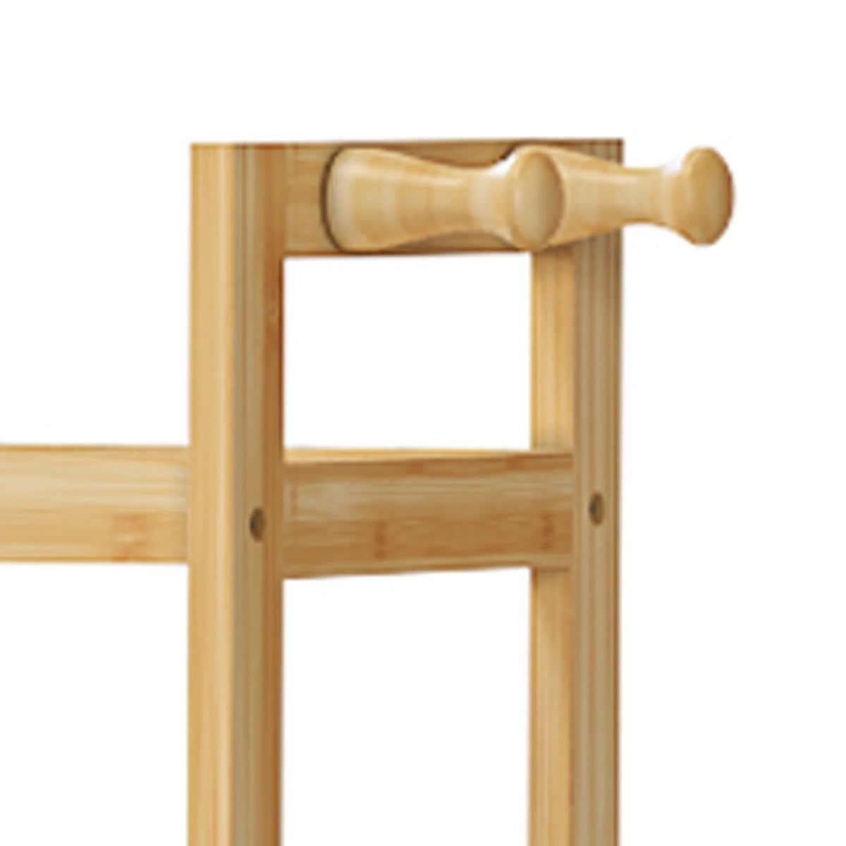 Bamboo Bathroom Finishing Rack With Hook and 3-Layer Height Adjustable Shelf Stable Durable Saving Space Laundry Room Bathroom