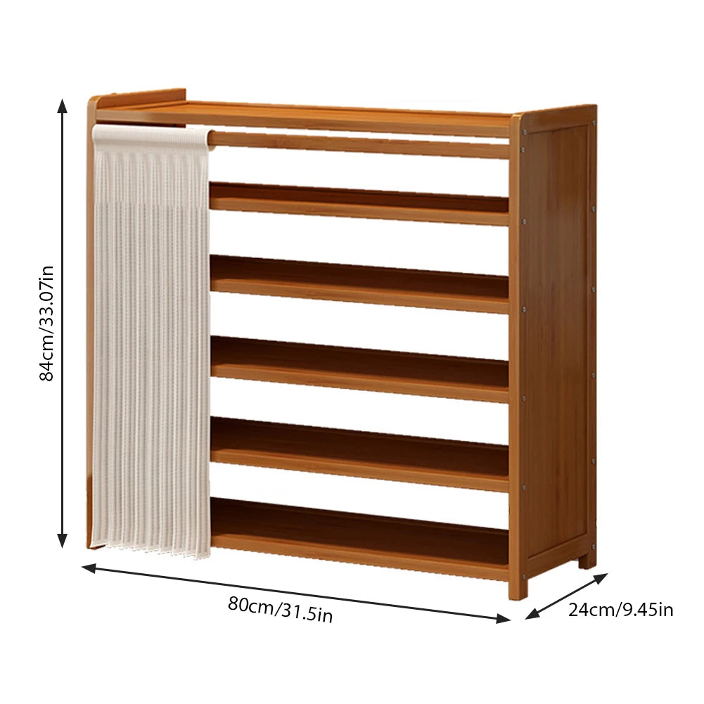 6-Tier Shoes Racks Organizer Racks Wooden Cabinet Organizer Storage Shelves for Entryway Living Room Hallway Doorway