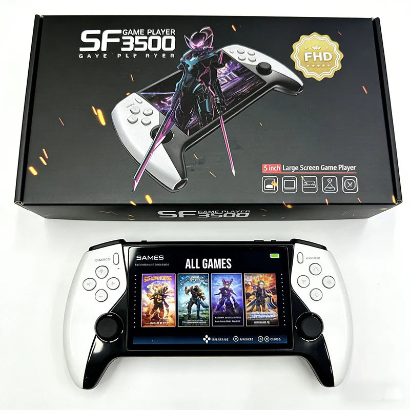 2026 New SF3500 5 Inch Handheld Game Console for PS1 GBA SNES MAME Retro Emulator FHD Portable Gaming Machine Christmas Gift