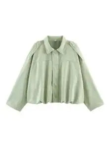 HH Women Elegant Party Jacket Loose Casual Office Coat Lapel Zipper Long Sleeve Vintage Autumn Vacation Winter Solid Outerwear