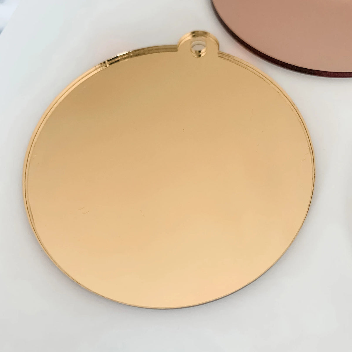 Blank Acrylic Round Sheet Gold/Silver Mirror Hanging Bauble Ornaments for Wedding,Christmas & Events,Craft for Keychains
