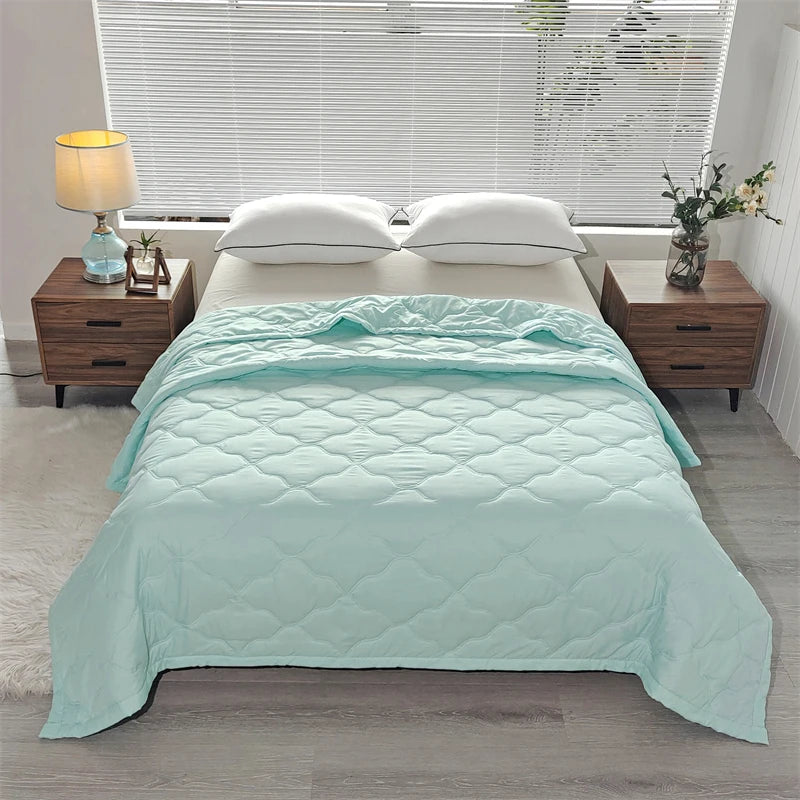 Cool Refreshing Soft Summer Quilt Skin Friendly Breathable Flower Printing Air Conditioner Blanket Thin Well-vetilated Comforter