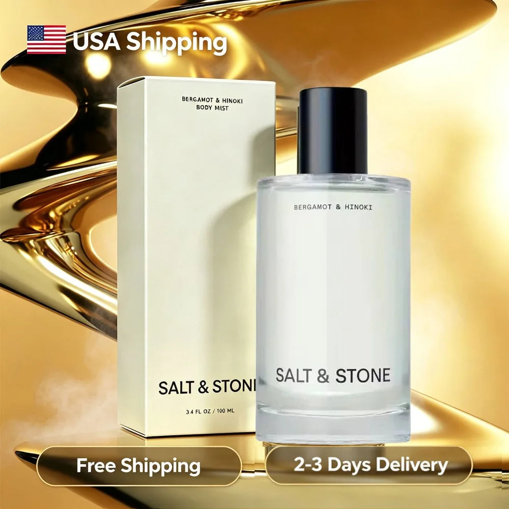 Salt & Stone Bergamot & Hinoki Body Mist Unisex Hair & Body Spray Hydrating Skincare Infused Fragrance Vegan Cruelty Free 3.4 fl oz