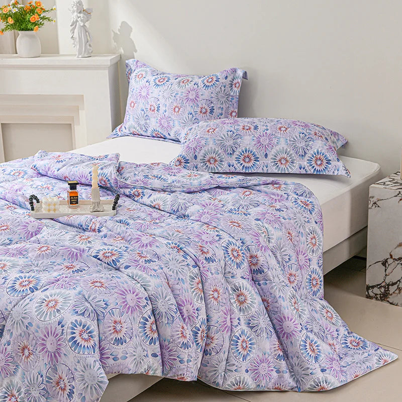 Soft Cloud-feeling Summer Duvet Thin Skin-friendly Breathable Comforter Cool Refreshing Blanket Lightweight Single Double Quilt