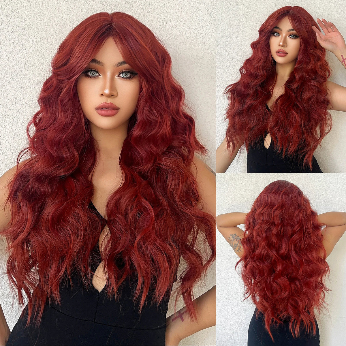 Long Curly Purple Hair Wig Deep Wavy Purple Wig For Fashion Women High Quality Synthetic Wig Party Cosplay Christmas Use 26 Inch
