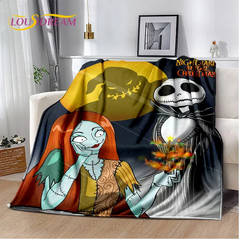 The Nightmare Before Christmas Jack Cartoon Blanket,Flannel Soft Throw Blanket for Home Bedroom Bed Sofa Picnic Office Kid Gift