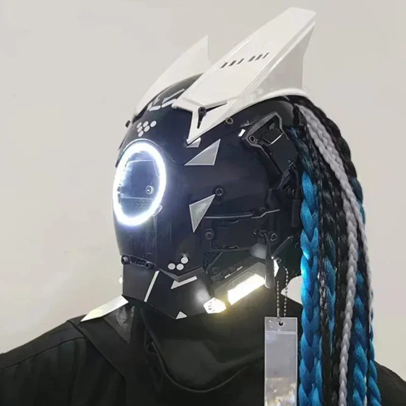 Cyberpunk Helmet Shinobi Mask Robot Samurai Mask Cosplay Techwear Cyber Punk Hi-Tech Helmet Armor Futuristic Toys Christmas Gift