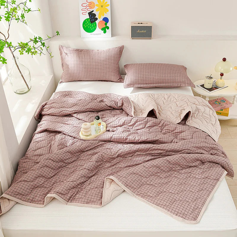New Soft Skin-friendly Cooling Summer Quilt Refreshing Quilted Cool Blanket Lightweight Breathable Duvet Single Double Comforter