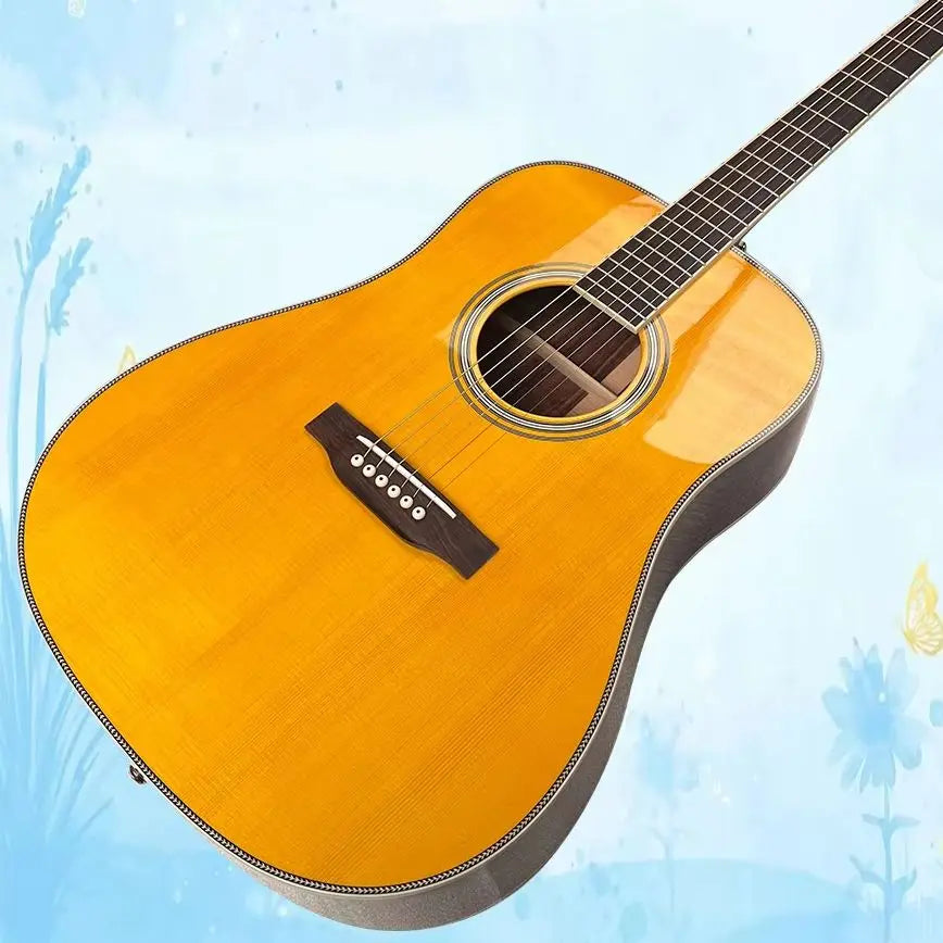 D-28CW Clarence White Acoustic Guitar，Professional Solid Spruce Top Rosewwod back and side Rosewood Fretboard Bone Nut and Saddle 21 frets 43mm nut good quality Ideal for Christmas Presents, Folk And Country Music, And Stud