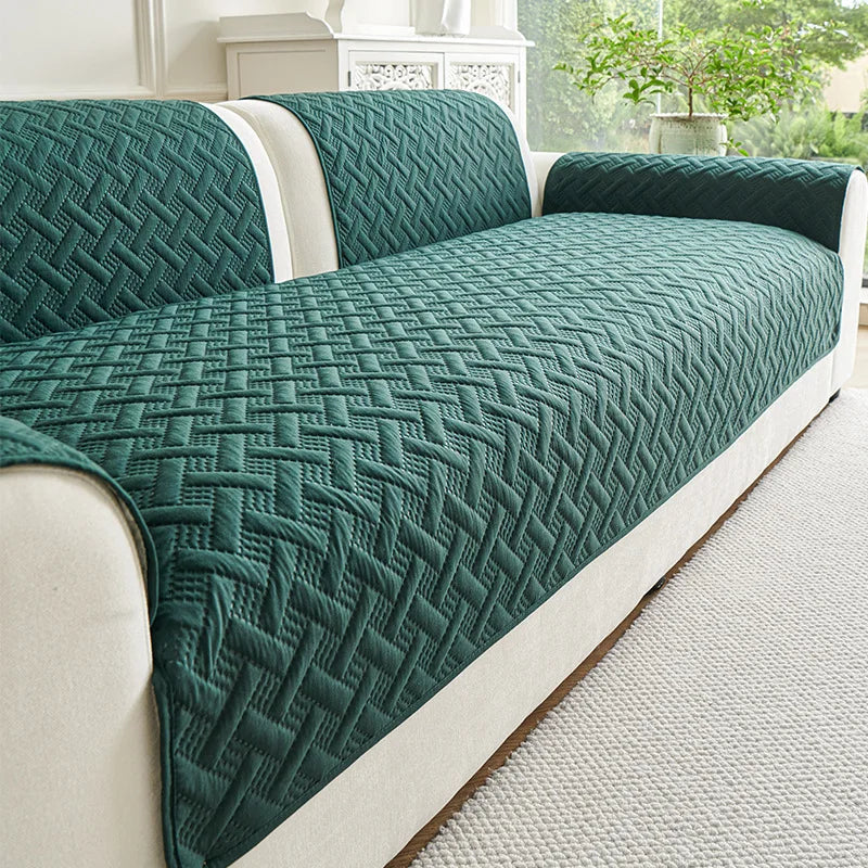 2026 New1pc Quilted Brushed Fabric Waterproof and Urine Resistant Classic Style Quilted Sofa Slipcovers Christmas Sofa Mat 쇼파커버