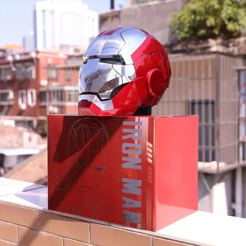 Iron Man Mask Mk5 Electric Voice Control Helmet 1/1 Cosplay 1:1 Mask Led Eyes Metal Mask Iron Man Helmet Adult Christmas Gift