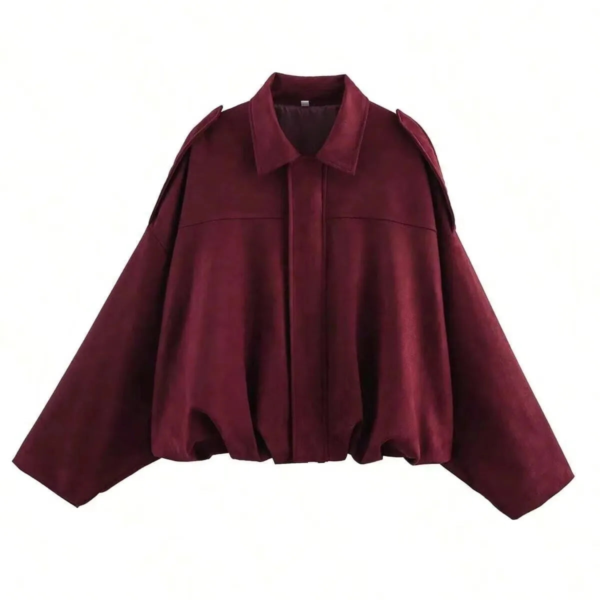 HH Women Elegant Party Jacket Loose Casual Office Coat Lapel Zipper Long Sleeve Vintage Autumn Vacation Winter Solid Outerwear