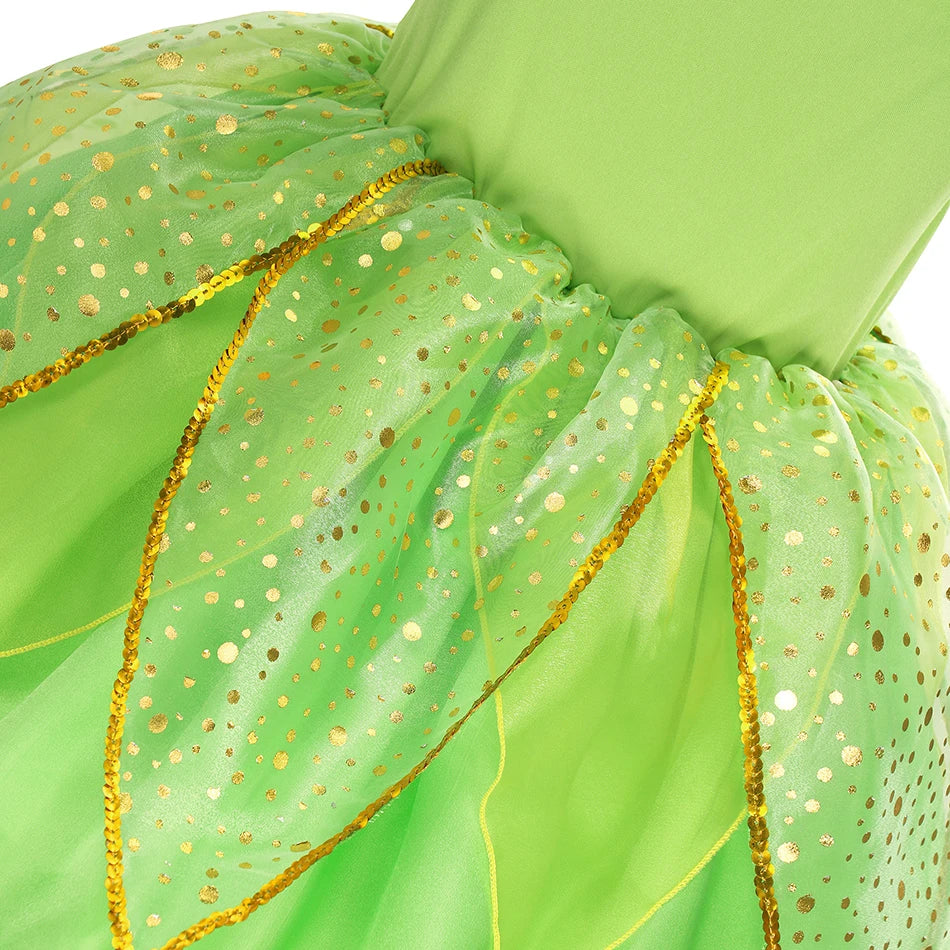 TinkerBell Fairy Costume for Girls Flower Dress Birthday Party Carnival Christmas Outfit Toddler Kids Fancy Vestido 2-8Y