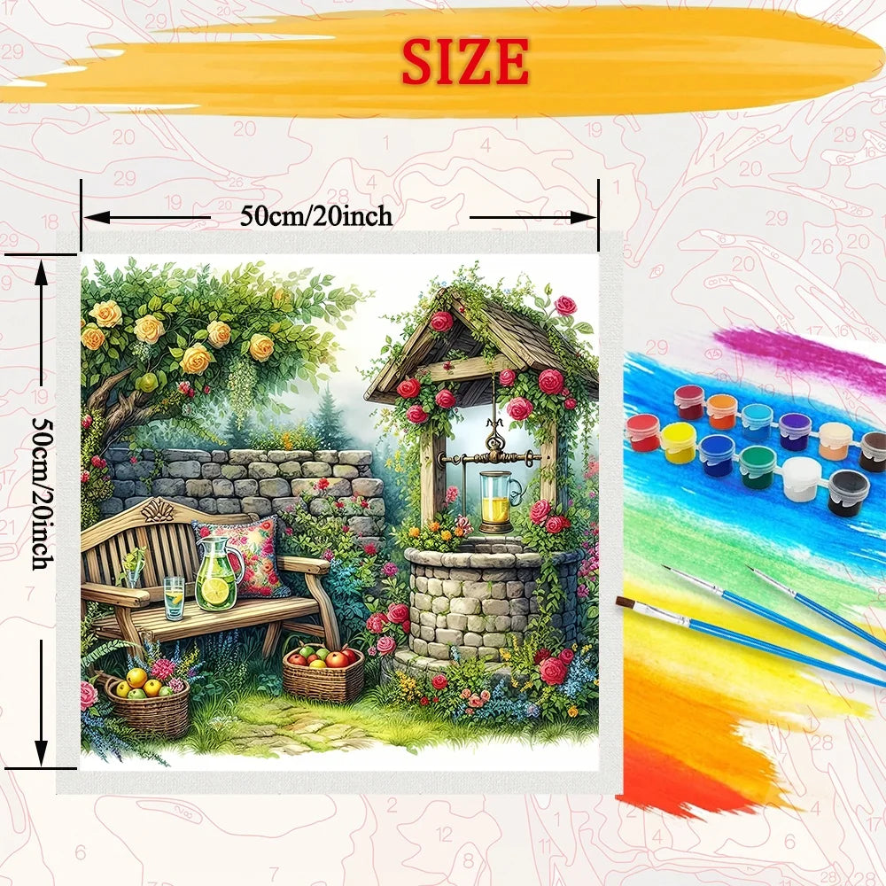 Garden Scenery Diy Art Paint By Numbers For Adult Craft Kit HandPainted On Canvas Valentines Gift Home Decor
