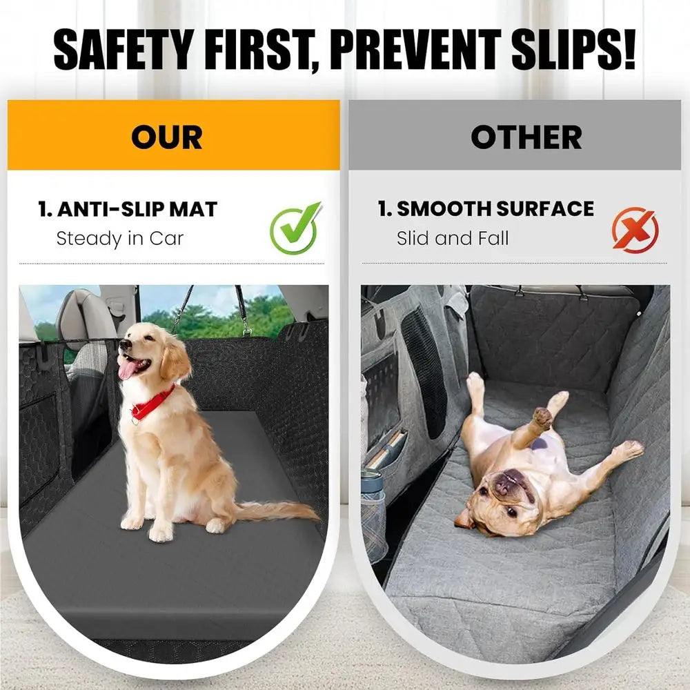 Dog Car Bed or Back Seat Cover, Supportive Pet Mat Cushion, Car Backseat Extender with Removable Cover, Common Size for Sedan, S