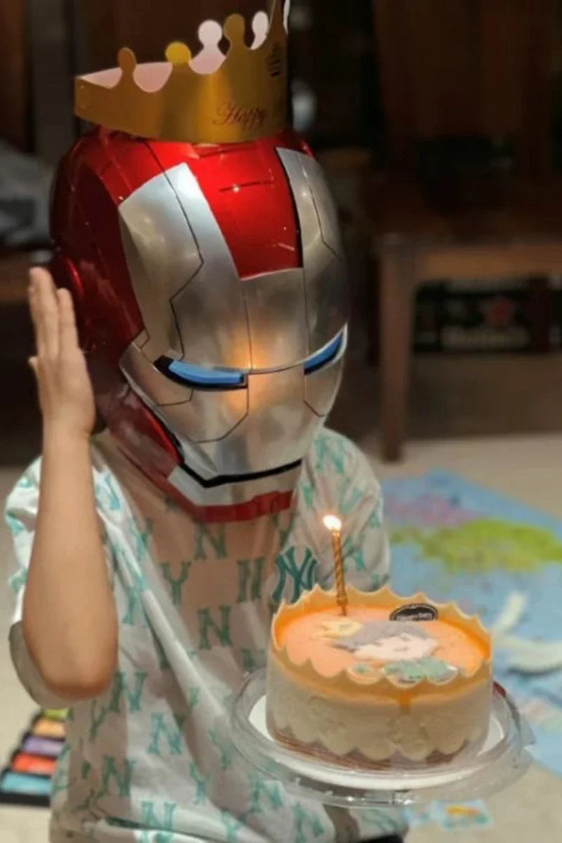 Iron Man Mask Mk5 Electric Voice Control Helmet 1/1 Cosplay 1:1 Mask Led Eyes Metal Mask Iron Man Helmet Adult Christmas Gift