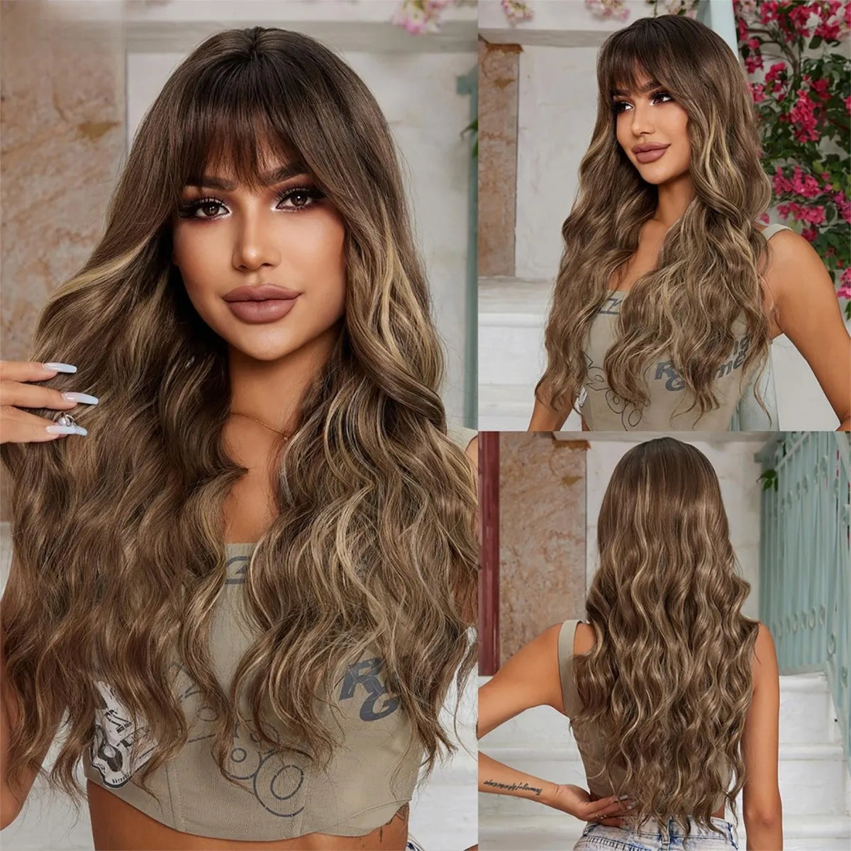 Long Curly Purple Hair Wig Deep Wavy Purple Wig For Fashion Women High Quality Synthetic Wig Party Cosplay Christmas Use 26 Inch