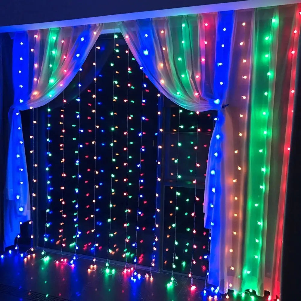Curtain Light Festoon LED Icicle String Light Connectable New Year Eve Ornaments Garland 3x1/3x2/3x3/6x3m Christmas Decorations