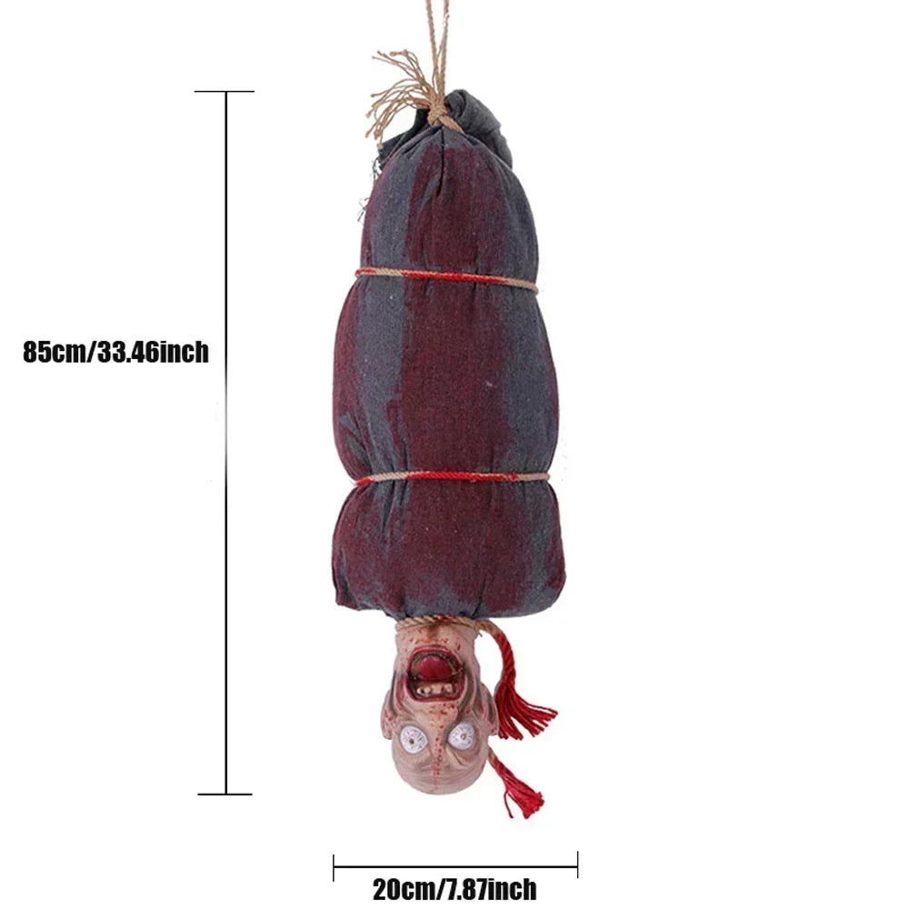 1PC Halloween Hanging Pumpkin Head Decoration with Scary Sounds - Fabric,  for Hanging Decor, Celebrates Halloween, Christmas