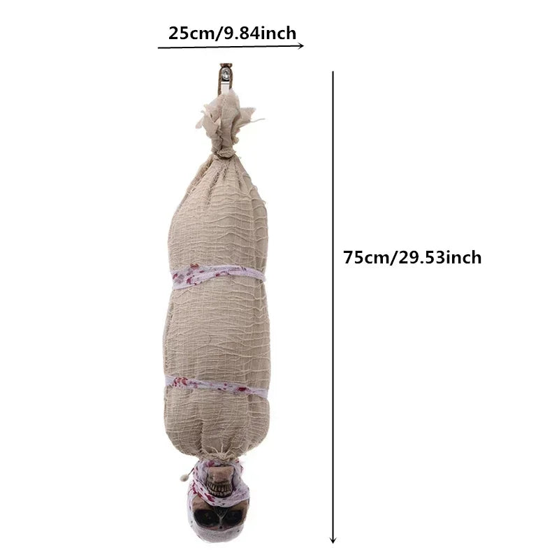 1PC Halloween Hanging Pumpkin Head Decoration with Scary Sounds - Fabric,  for Hanging Decor, Celebrates Halloween, Christmas
