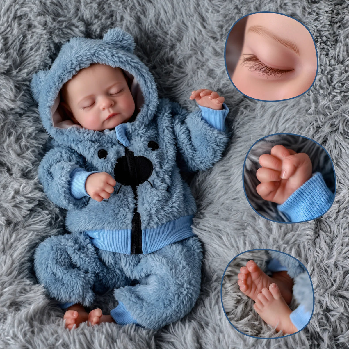 20-Inch Reborn Baby Doll, 3D Skin Texture, Premium Handcrafted Details, Realistic Baby Doll, Posable Figure, Soft Touch Vinyl Lifelike Baby Doll with Outfits And Gift Set, Ideal for Display Show, Art Collection, Role Play, An