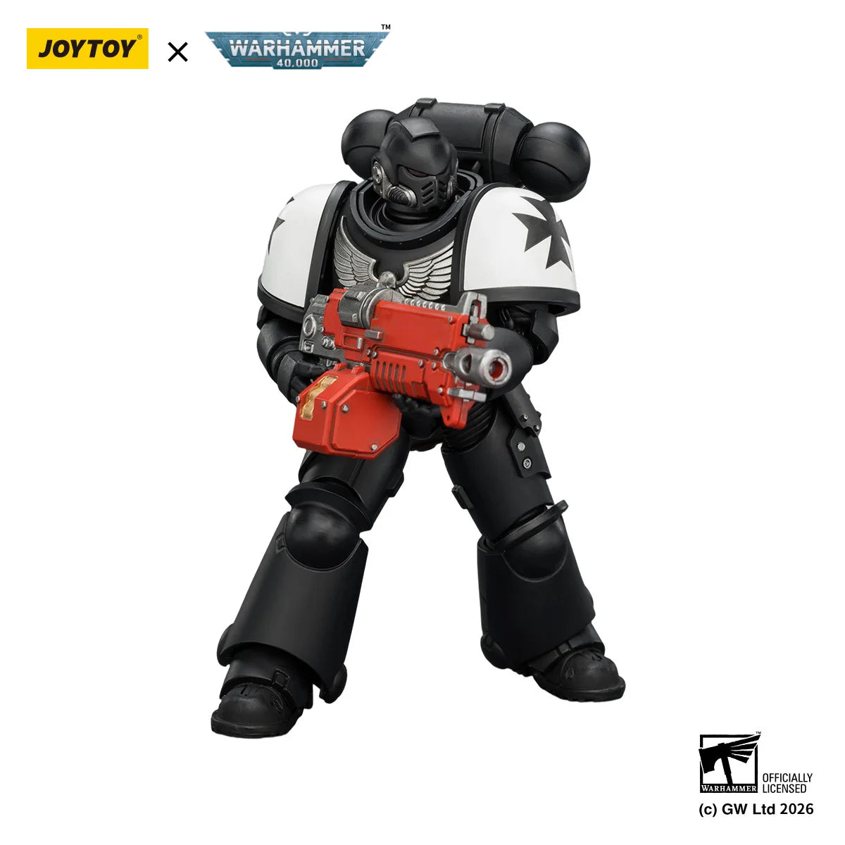 JOYTOY Warhammer 40,000 1/18 Action Figure Black Templars Intercessor with Bolt Rifle, Bolt Pistol and Chainsword Model