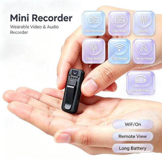 A23 Mini Body Camera 4K HD Video Recorder, 360° Rotatable Lens, Night Vision Motion Detection, Clip-on Portable Wearable Camera, Loop Recording Audio Video Recorder for Meeting Interview Outdoor Travel Security Recording
