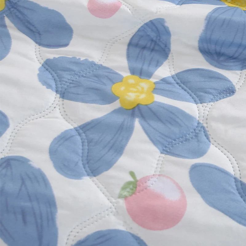 Cool Refreshing Soft Summer Quilt Skin Friendly Breathable Flower Printing Air Conditioner Blanket Thin Well-vetilated Comforter