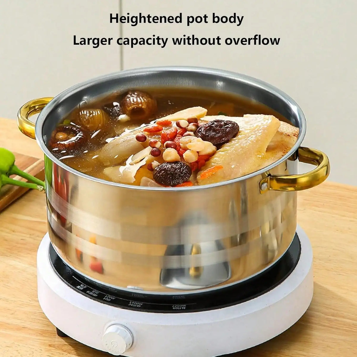TAIMASI [10pcs Stainless Steel Pot Set] 10pcs Stainless Steel Pot Set, Multi-Size Cooking Pots With 5 POTS + 5 LIDS | Deep Stock Pot, Suitable For Home And Restaurant Cooking, Soups, Hot Pots, Noodles, Pasta, Seafood Soups Ch