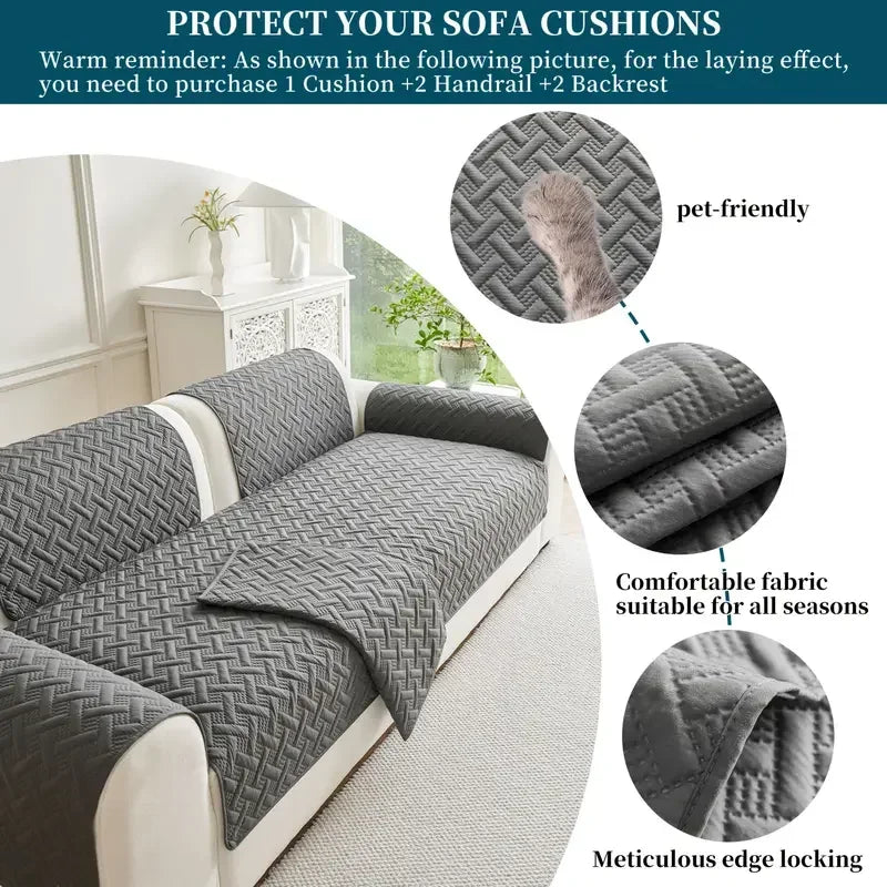 2026 New1pc Quilted Brushed Fabric Waterproof and Urine Resistant Classic Style Quilted Sofa Slipcovers Christmas Sofa Mat 쇼파커버