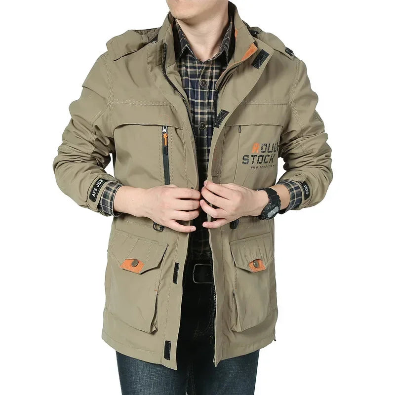 Autumn Male Outdoor Casual Charge Clothes Middle-aged Jacket Large Size Waterproof Breathable Men's Jacket Motorcycle Jackets